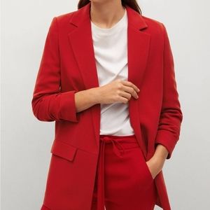 Mango red blazer